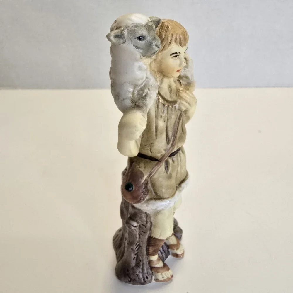 Nativity Set Porcelain Shepherd Boy Figure Replacement Part Vintage